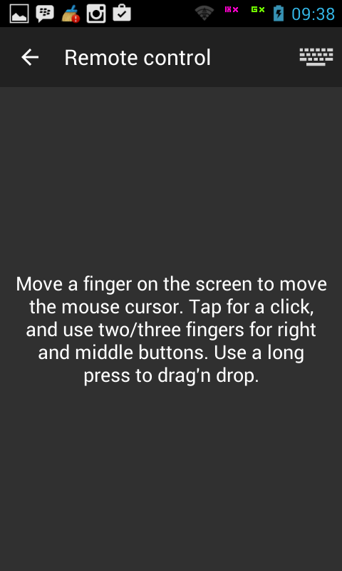Menggunakan touchpad melalui device Android
